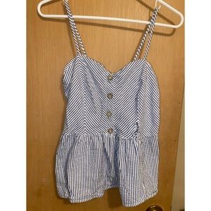 Striped tank top low cut